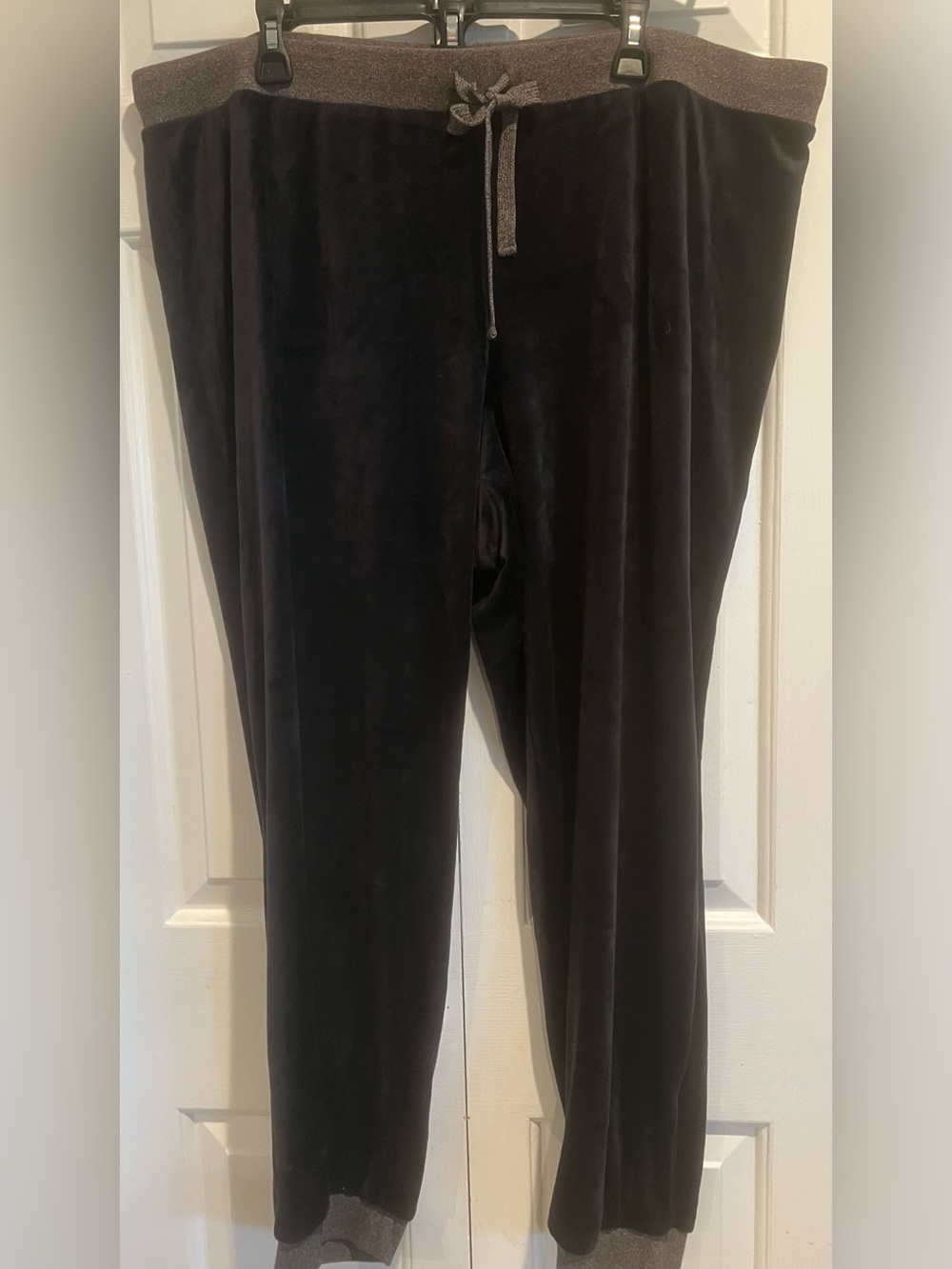 Alfani Intimates🖤 Black Velour Pants / Joggers w Gray Waistband - Pajama